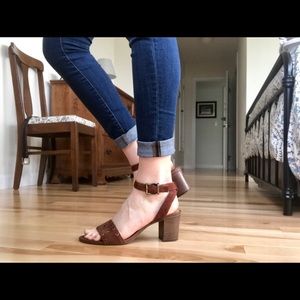Clarks suede heeled sandals